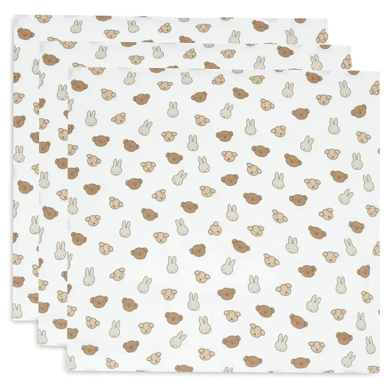 Lot de 3 langes (70x70 cm) - Miffy and Friends - Jollein
