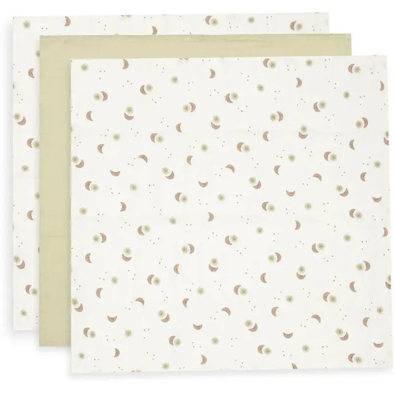 Lot de 3 langes bébé en gaze de coton 70 × 70 cm – Over the Moon