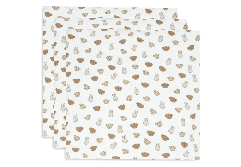 Lot de 3 Langes Gaze de Coton Small 70x70cm - Miffy and Friends - 3 Unités