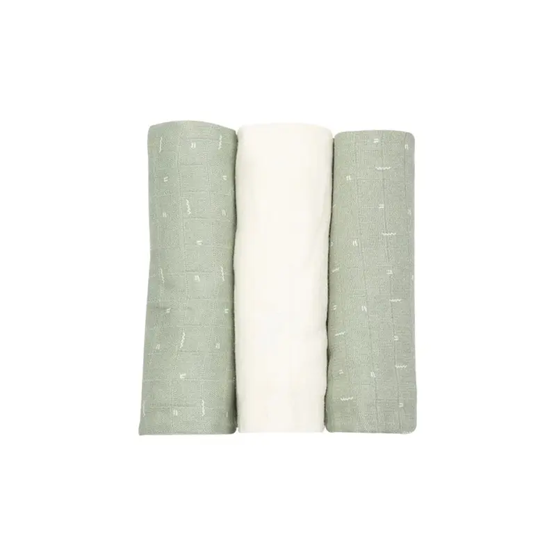 Lot de 3 langes motifs graphiques - 70x70cm