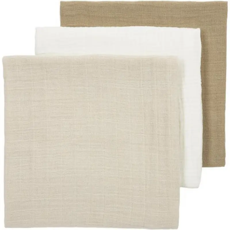 Lot de 3 langes nuances de beige 70x70cm