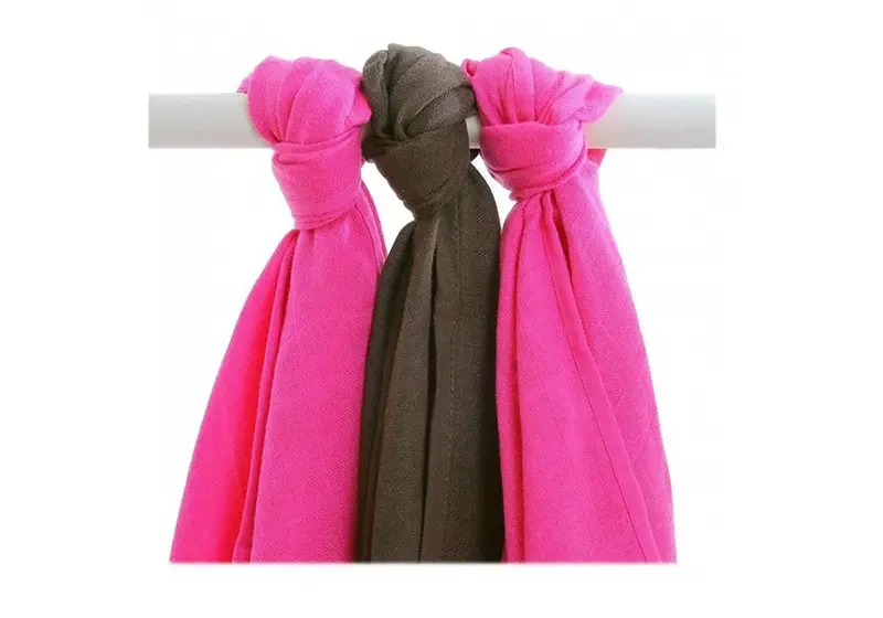 Lot de 3 mini-langes en mousseline de bambou Rose/choco Xkko