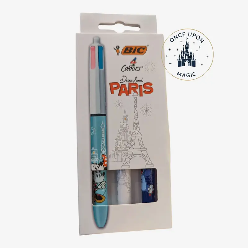Lot de 3 Stylos 4 Couleurs Disney – Mickey, Minnie & Stitch – Disneyland Paris
