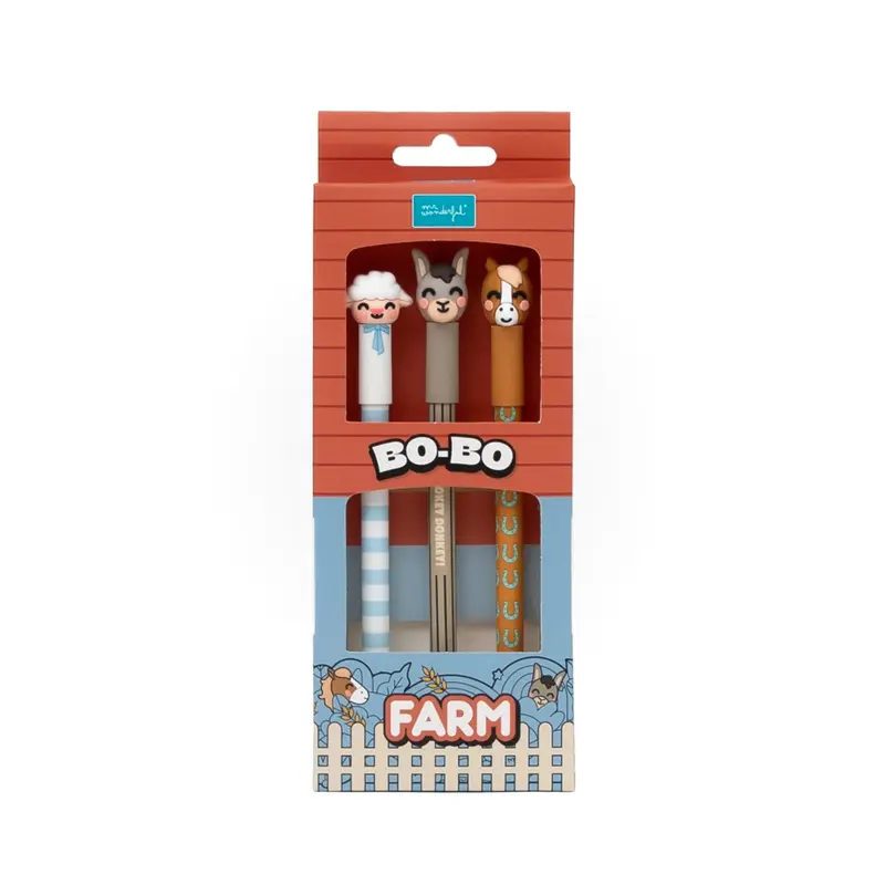 lot de 3 stylos effaçables Bo-Bo – Ferme