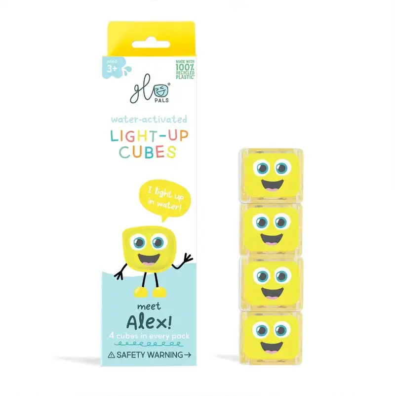 Lot de 4 cubes sensoriels lumineux pour le bain Glo Pals - Alex