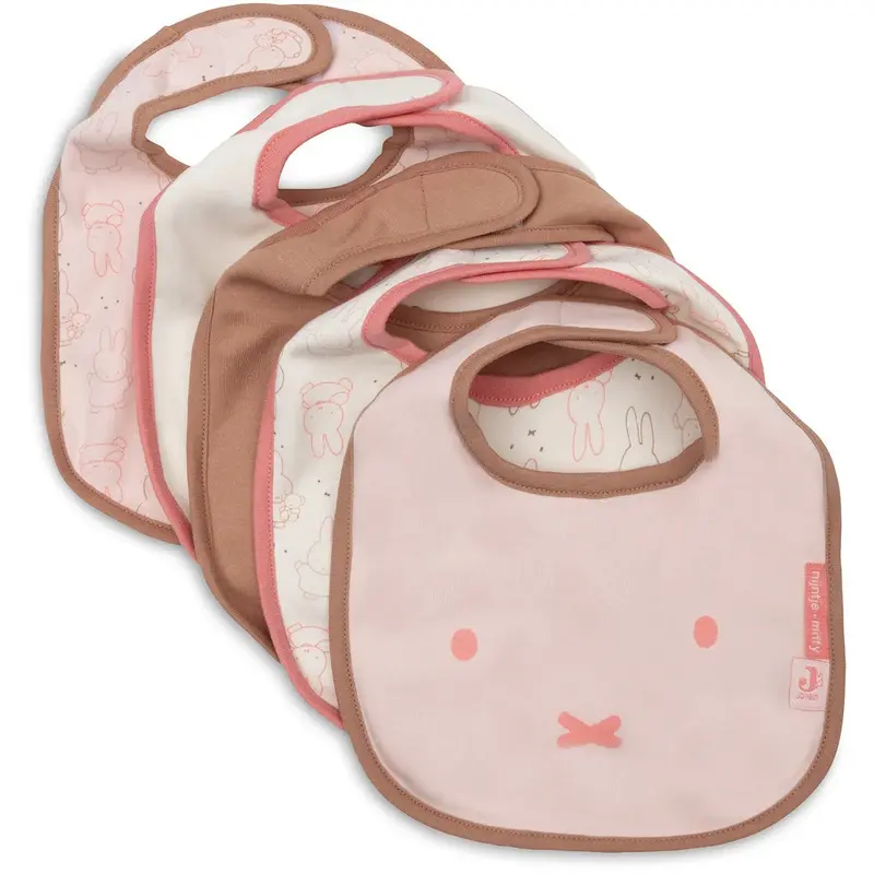 Lot de 5 bavoirs imperméables Miffy Moments silk rose – Jollein