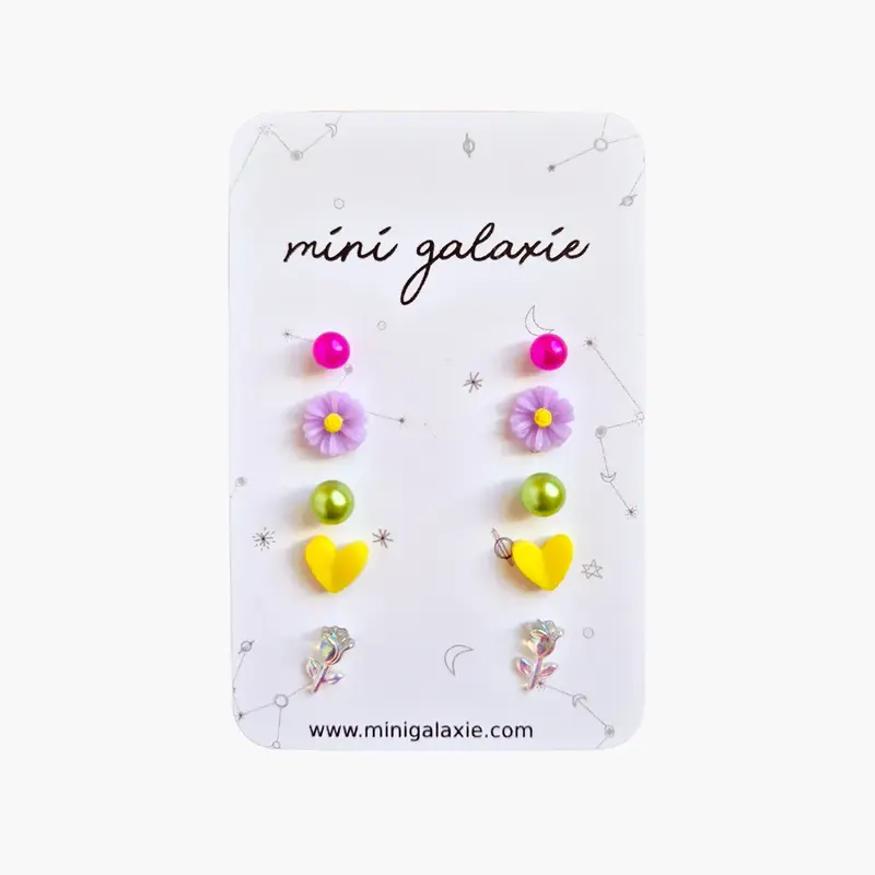 Lot de 5 boucles d'oreilles Ă clous - Ariel - Mini Galaxie
