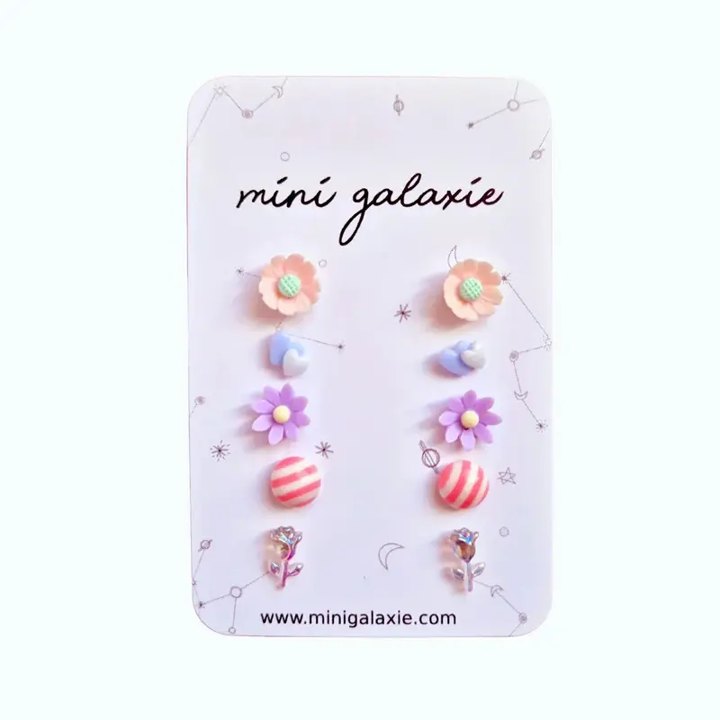 Lot de 5 boucles d'oreilles à clous - Véga - Mini Galaxie