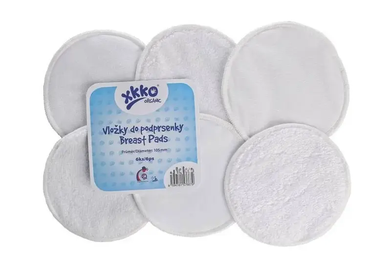 Lot de 6 coussinets d'allaitement lavables en coton bio XKKO