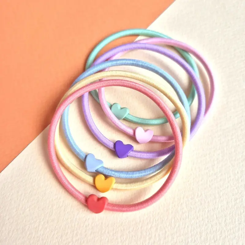 Lot de 6 élastiques Perles Cœur - Mini Galaxie