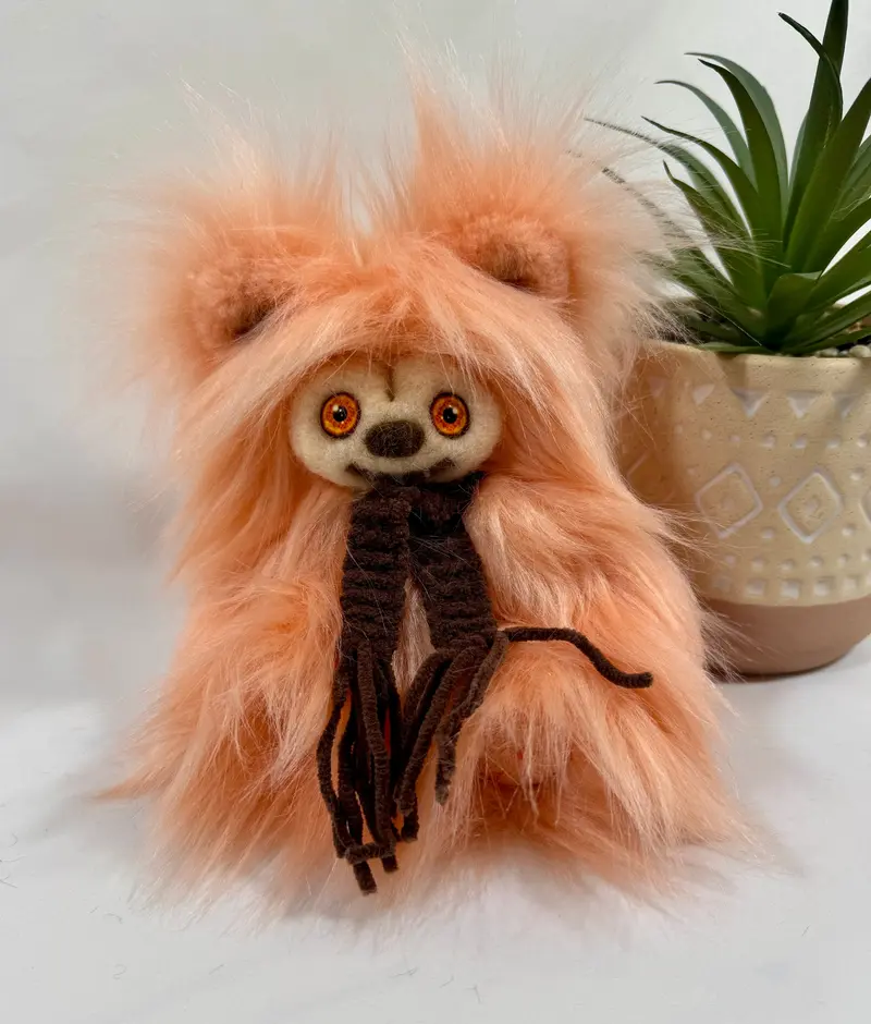 🧡 Louna – l’ours féerique corail de 17 cm 🧡