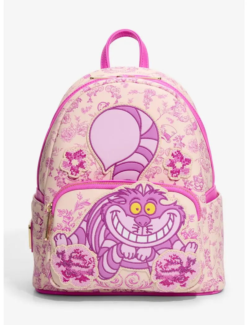 Loungefly Mini Sac à dos Alice au Pays des Merveilles Chat du Cheshire Floral – Import US