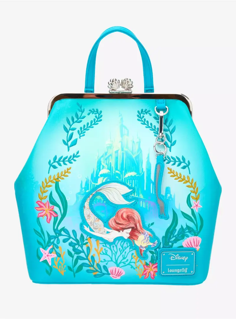 Loungefly Mini Sac à dos Ariel Floral Fermoir Rétro – Import US