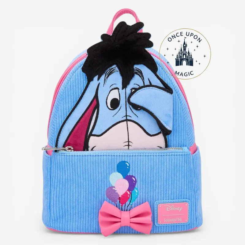 Loungefly Mini Sac à dos Disney Winnie l’Ourson Bourriquet en velours côtelé – Import US