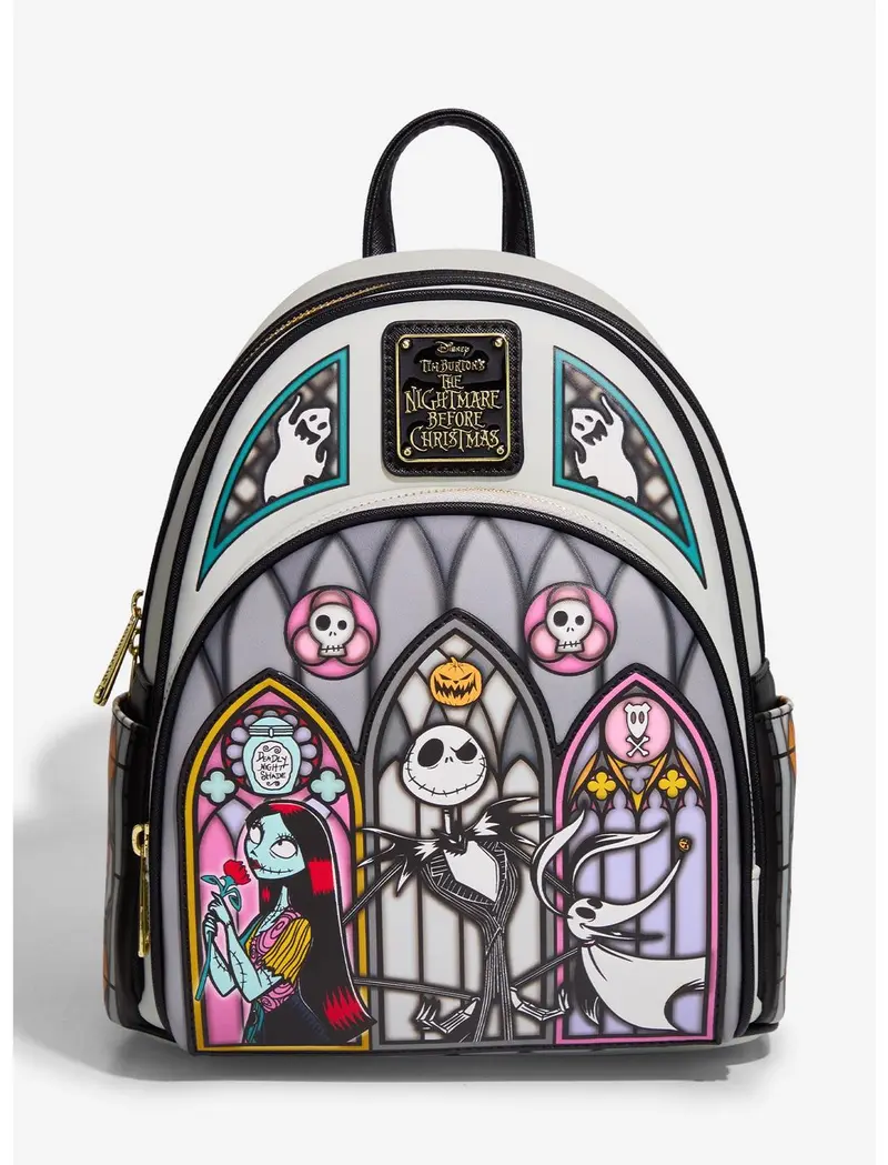 Loungefly Mini Sac à dos L’Étrange Noël de Monsieur Jack Vitrail – Import US