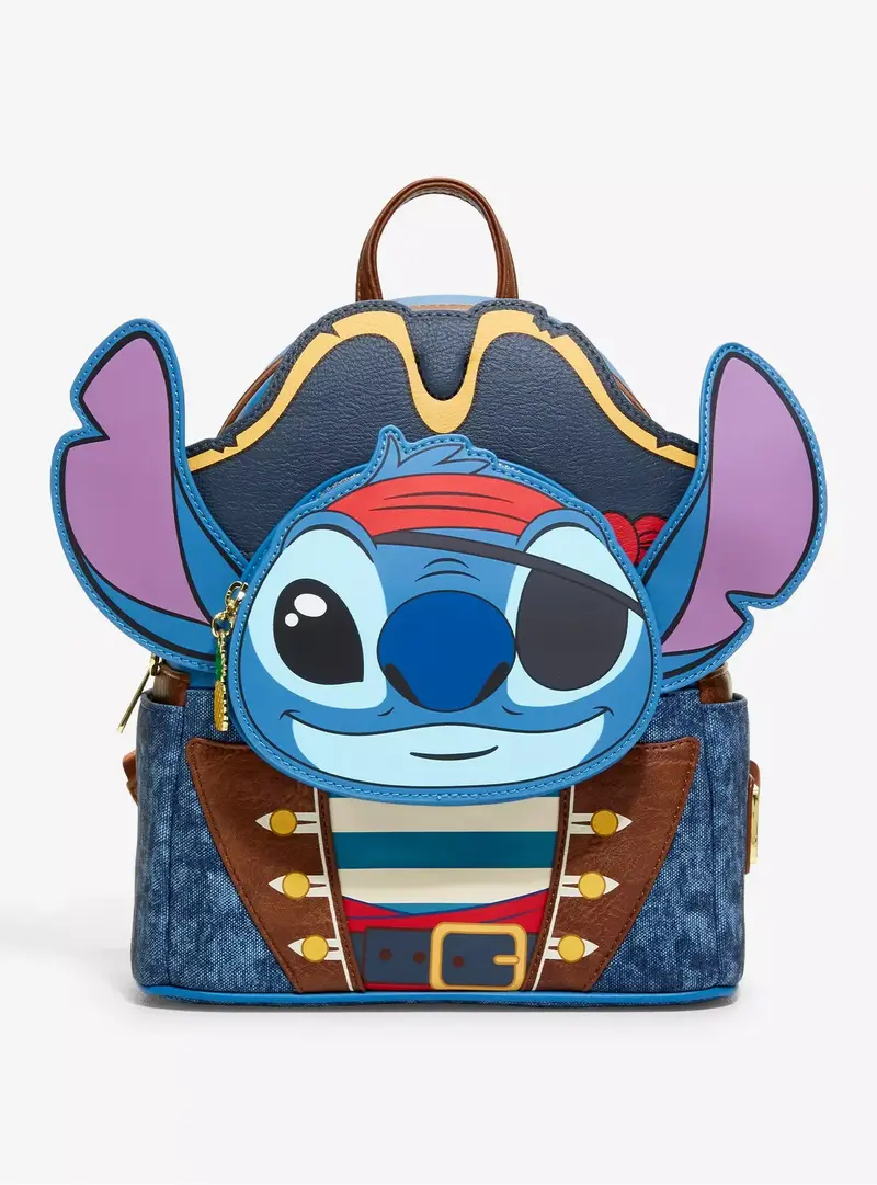 Loungefly Mini Sac à dos Stitch Pirate en Relief – Import US