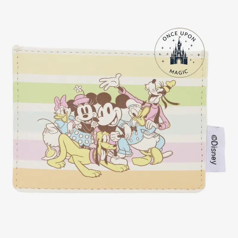 Loungefly Porte-Cartes Disney Mickey & Ses Amis Rayures Pastel Minnie Donald Daisy Pluto Dingo