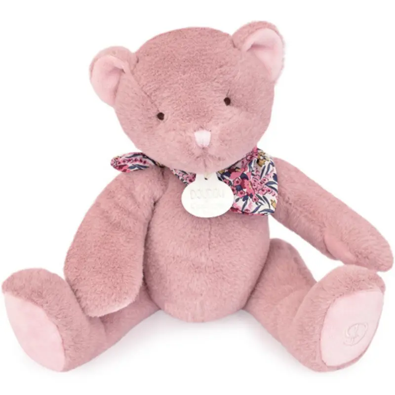 L'Ours Doudou - Ours en peluche rose- 25 cm
