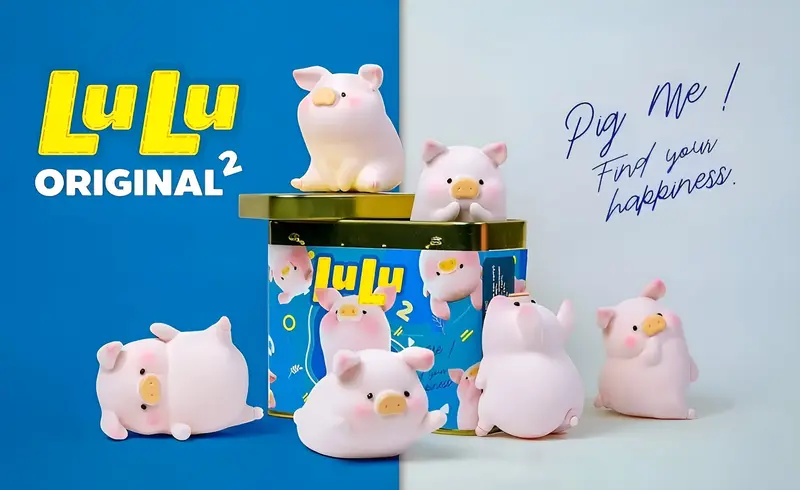 Lulu The Piggy - Figurine Kawaii Lulu Basic Original 2 - Boîte Mystère