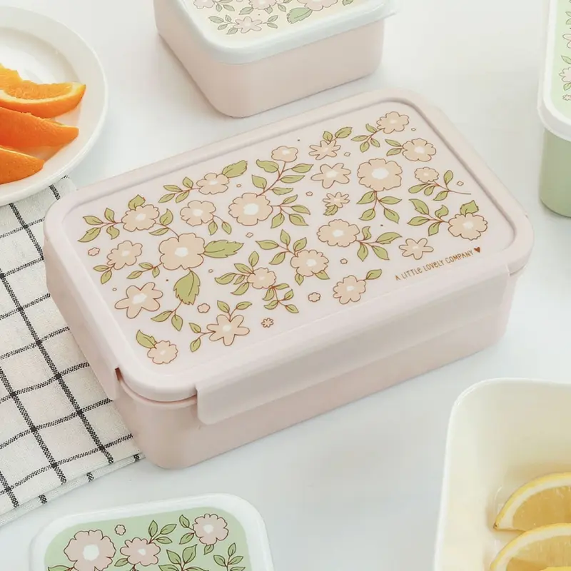 Lunchbox fleurs roses