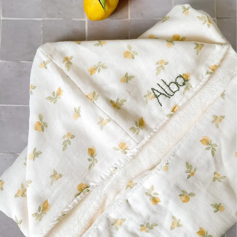 Ma grande cape de bain XXL personnalisée - Motif Citron
