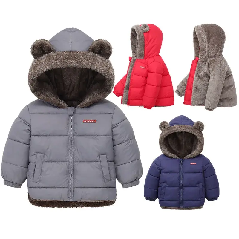 Manteau à capuche enfant coton et polaire épais - veste hiver fille garçon