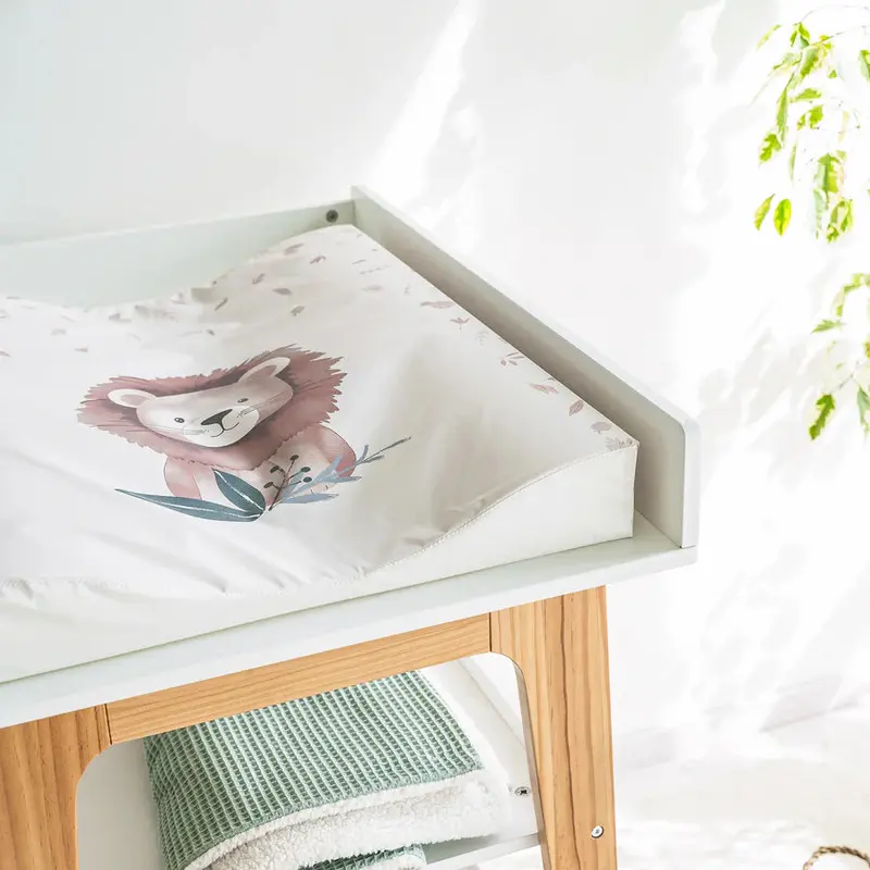 Matelas à langer bébé 50x65 cm – bords vagues sécurisés Lion Leo