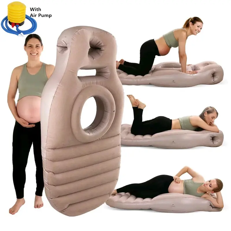 Matelas gonflable oreiller grossesse type O - yoga mat maternité coussin corps sommeil avec pompe