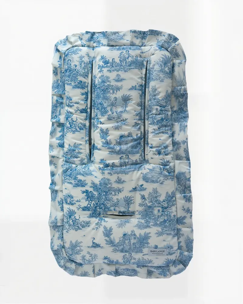 Matelas Toile de Jouy bleue