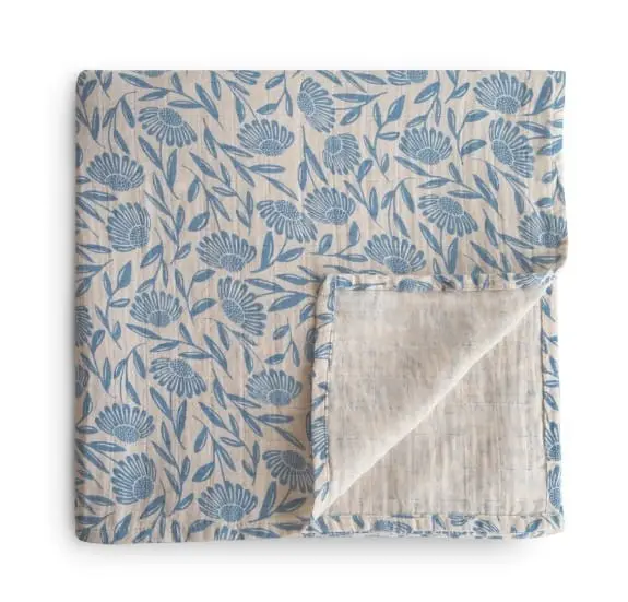 Maxi lange fleurs bleues