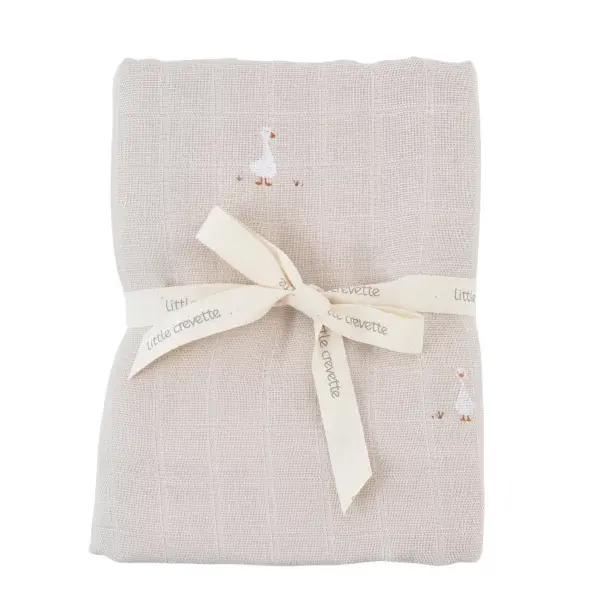 Maxi lange gaze de coton bio canard Nils 120x120cm