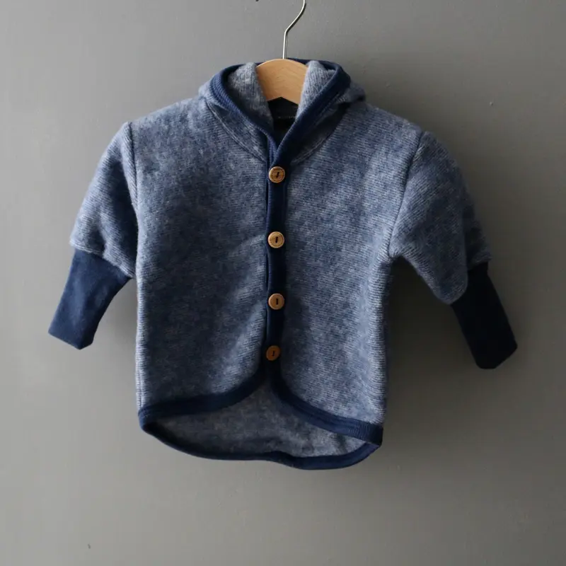 Merino Wool Fleece Jacket - Navy - 0m-4y