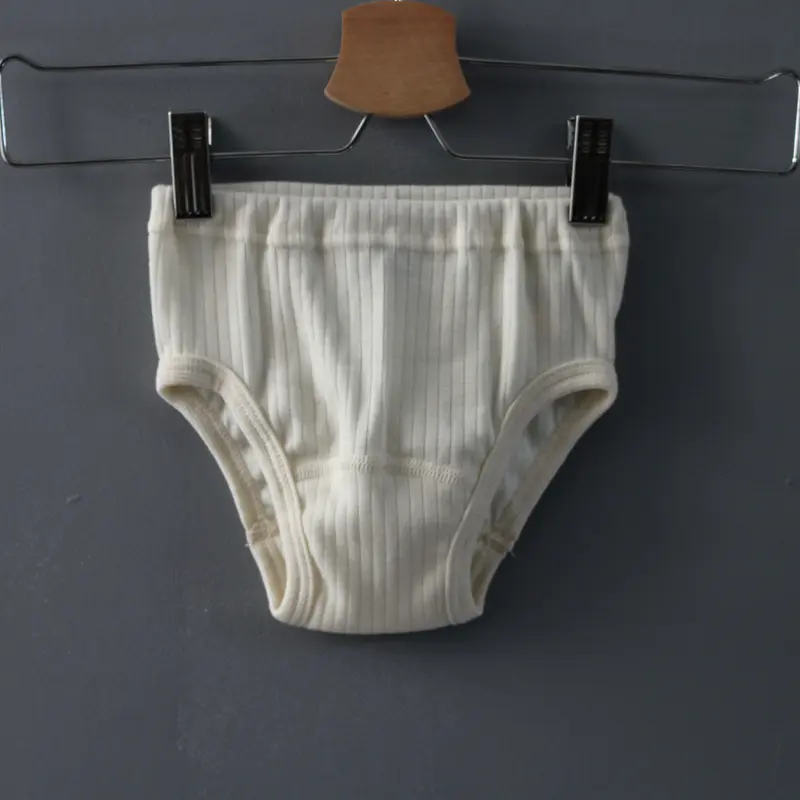 Merino Wool, Silk & Cotton Panties - Ecru - 1-12y