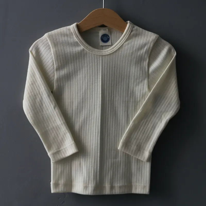 Merino Wool, Silk & Cotton Top - Ecru - 11-12y only
