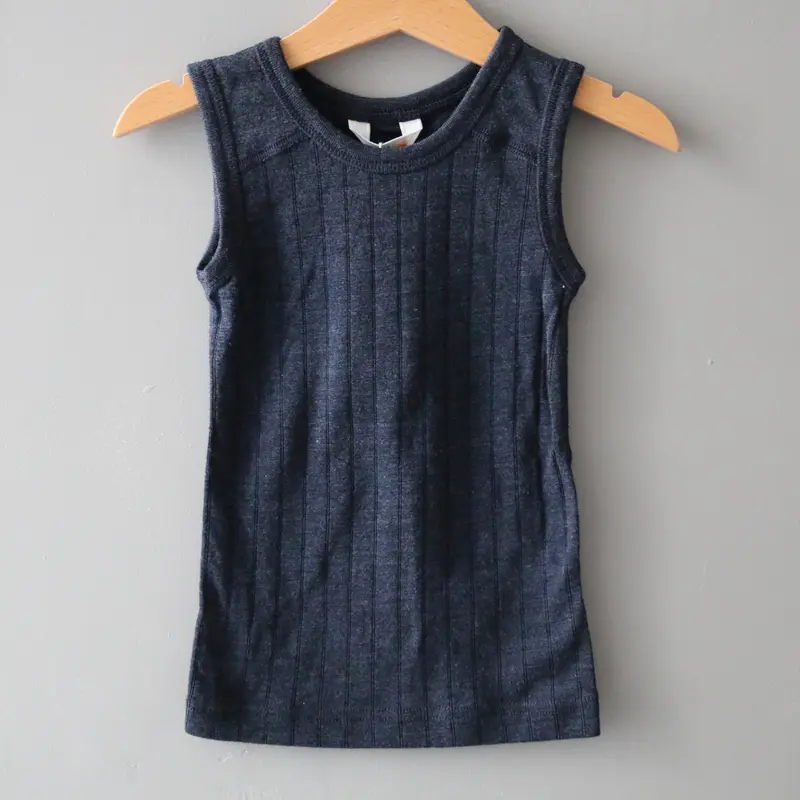 Merino Wool & Silk Vest - Navy - 1-9y