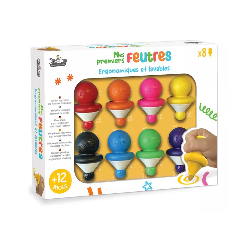 Mes premiers feutres (x8) - Ergonomiques et lavables - Créa Lign'