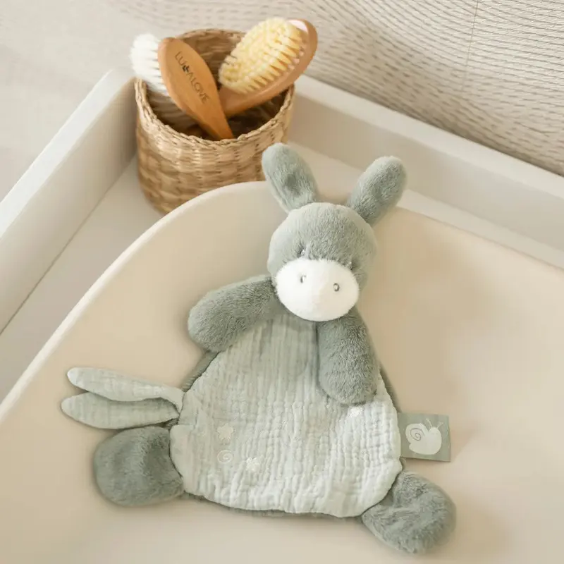 Mini doudou Âne LouLou – 25 cm – Vert tilleul – Nattou