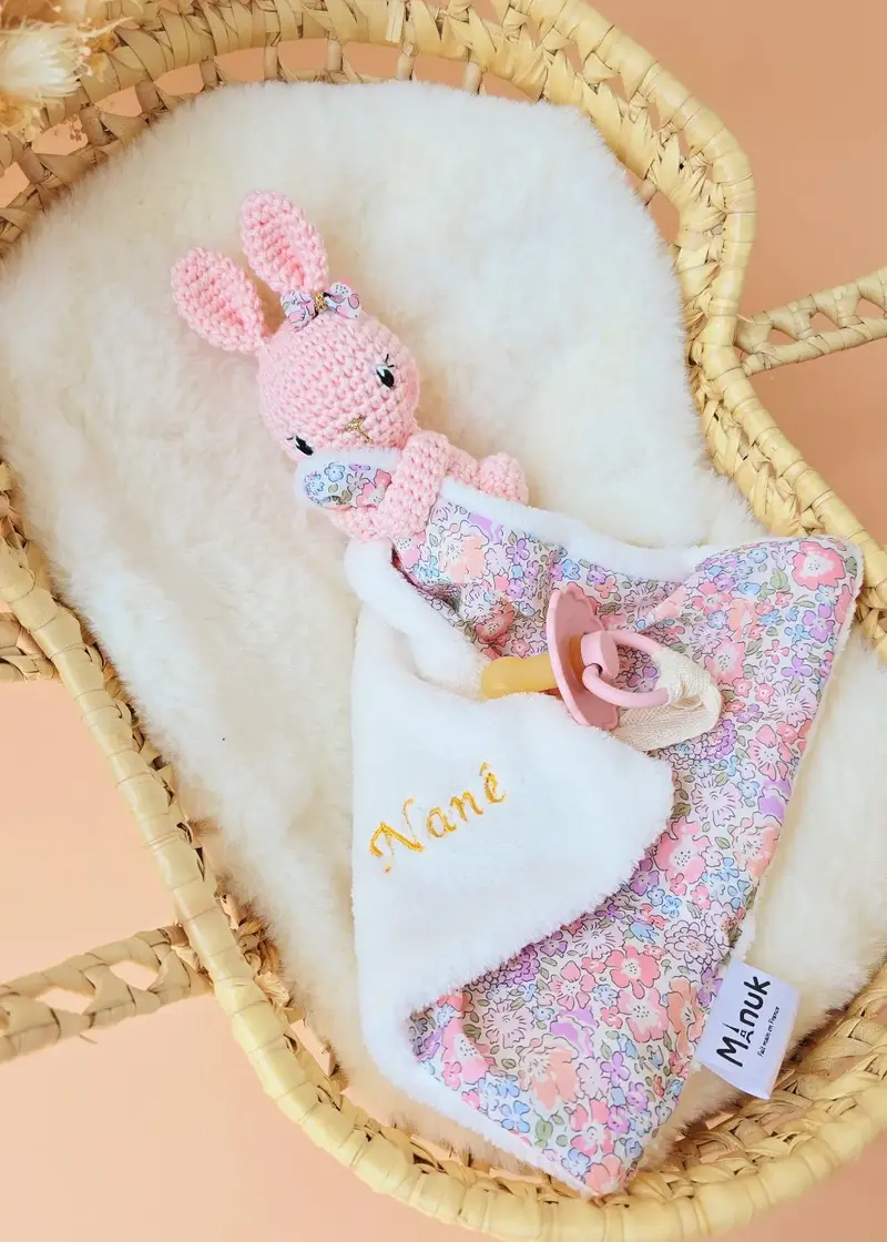 Mini doudou Lapinou attache-tétine