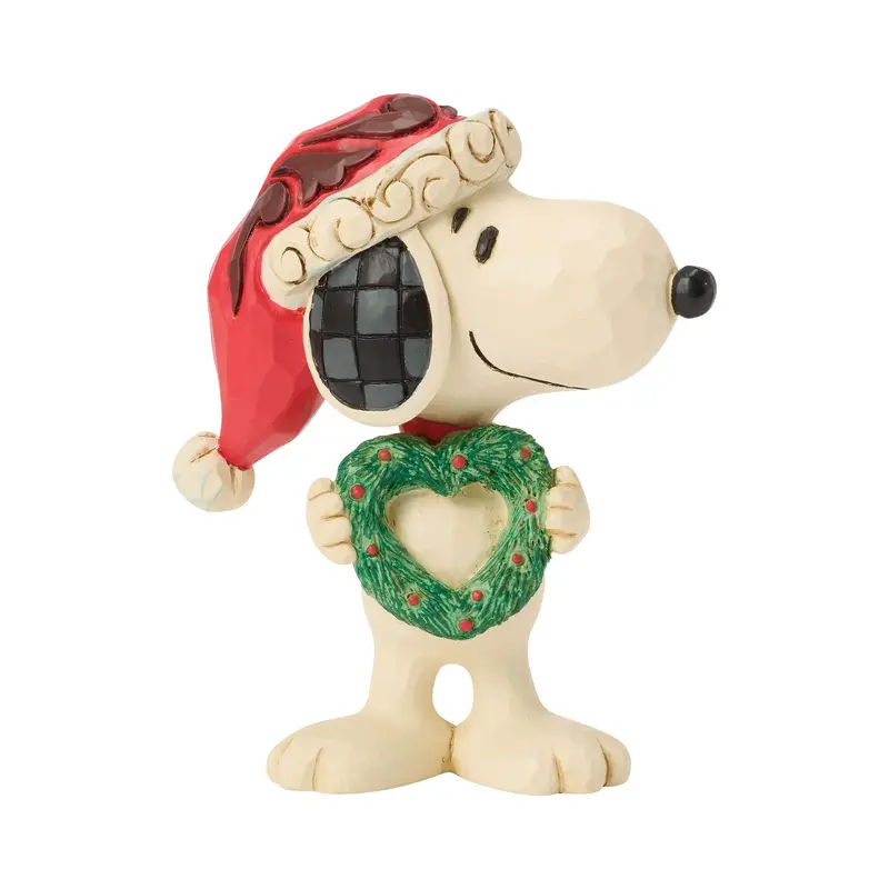 Mini Figurine Snoopy Couronne de Noël Cœur - Peanuts by Jim Shore