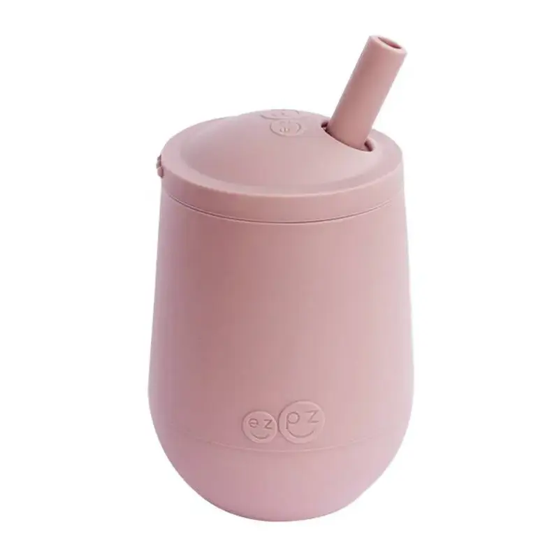 Mini gobelet avec paille et couvercle EZPZ - Blush