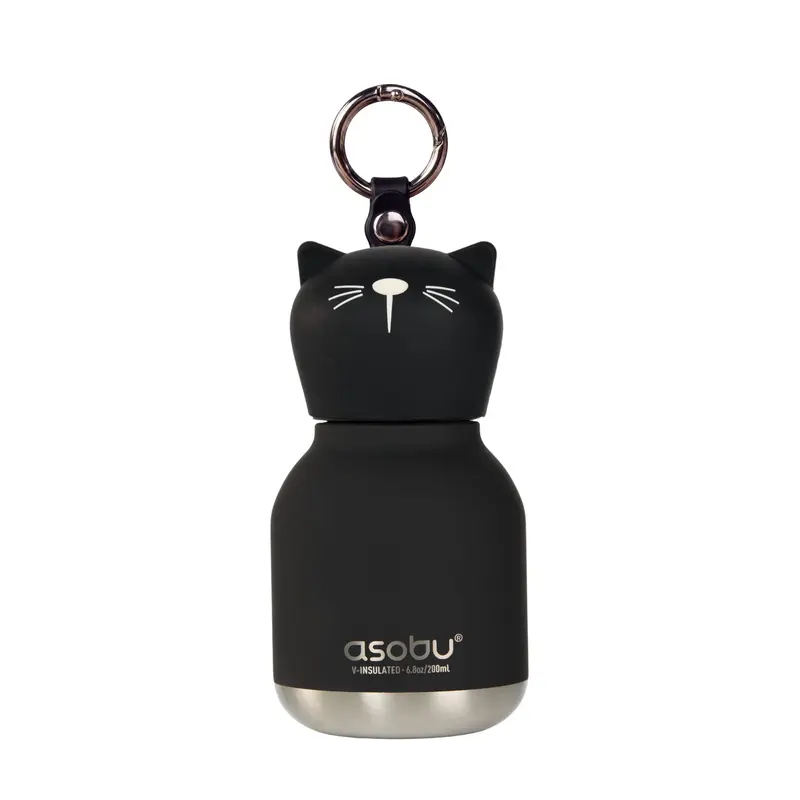 Mini gourde Bestie Isotherme 200 ml - Chat noir - Asobu