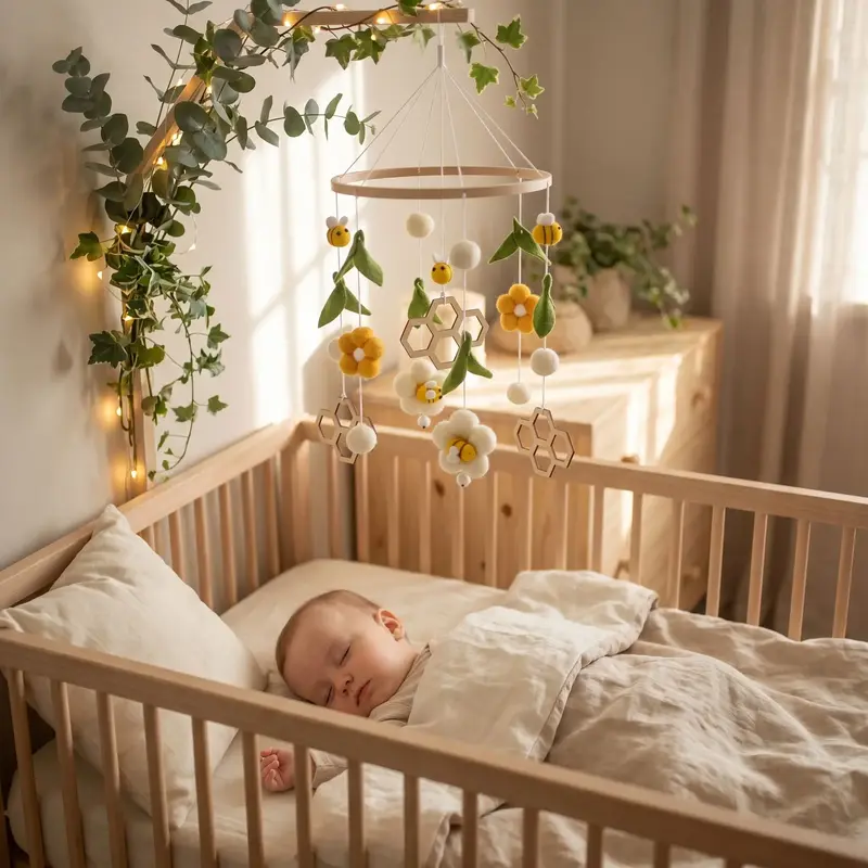 Mobile bébé | Artisanal Bois Feutrine