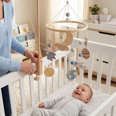 Mobile bébé garçon | Planètes & éveil visuel