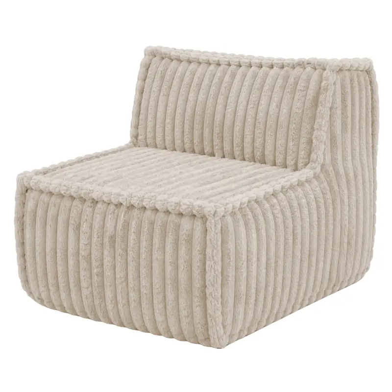 Module central déhoussable - Pour canapé modulable - Fourrure côtelée - 90x82 cm