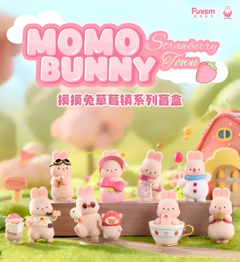 Momo Bunny - Figurine Kawaii Strawberry Town - Boîte Mystère