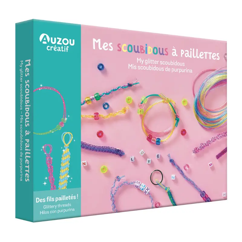Mon coffret d'artiste - Mes scoubidous à paillettes - Auzou