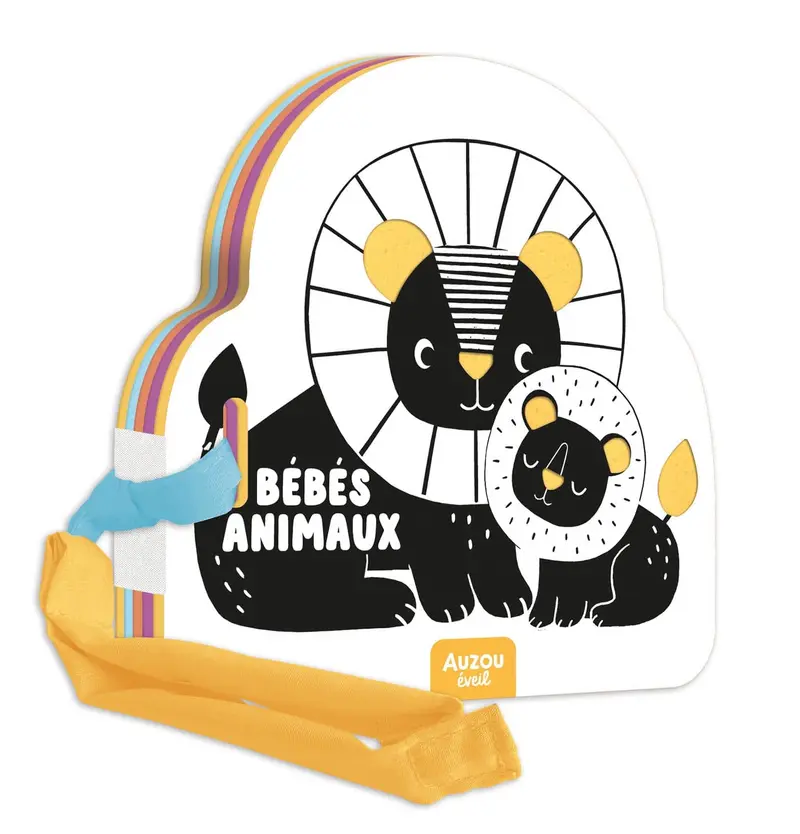 Mon premier livre de poussette en noir et blanc bébés animaux- AUZOU