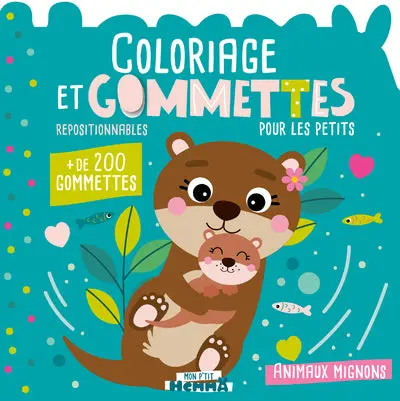 Mon P'tit Hemma – Coloriage et gommettes – Animaux mignons – + de 200 gommettes repositionnables