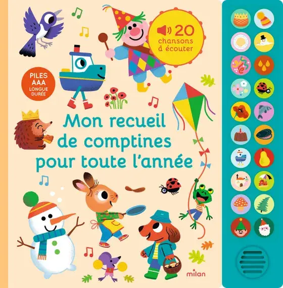 Mon recueil de comptines pour toute l’année – livre sonore bébé