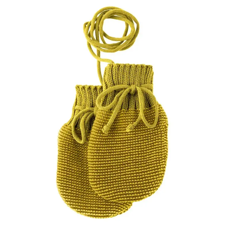 Moufles en laine pour bébé Disana - Curry et or
